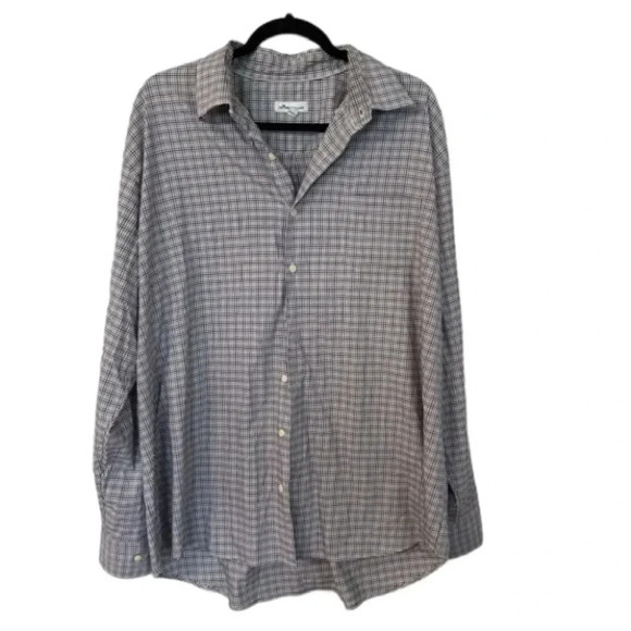 Peter Millar Men’s Long Sleeve Blue Plaid Button Down Shirt w/ Pocket Sz XXL GUC - Picture 1 of 8